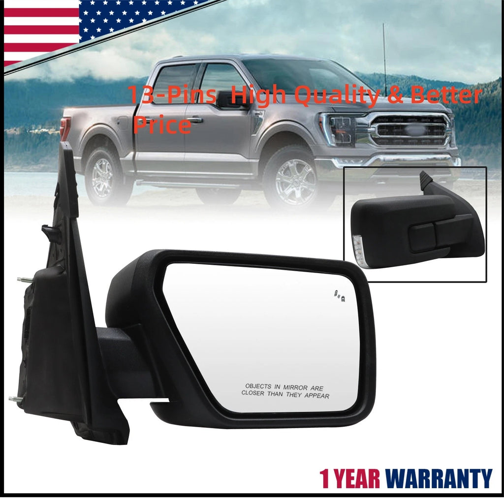 Power Heated Blind Spot Passenger Right Side Mirror for Ford F-150 (2021–2023)