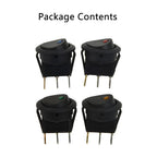 Set of 4 Waterproof LED Rocker Toggle Switches for Car Boat (DC 12V)
