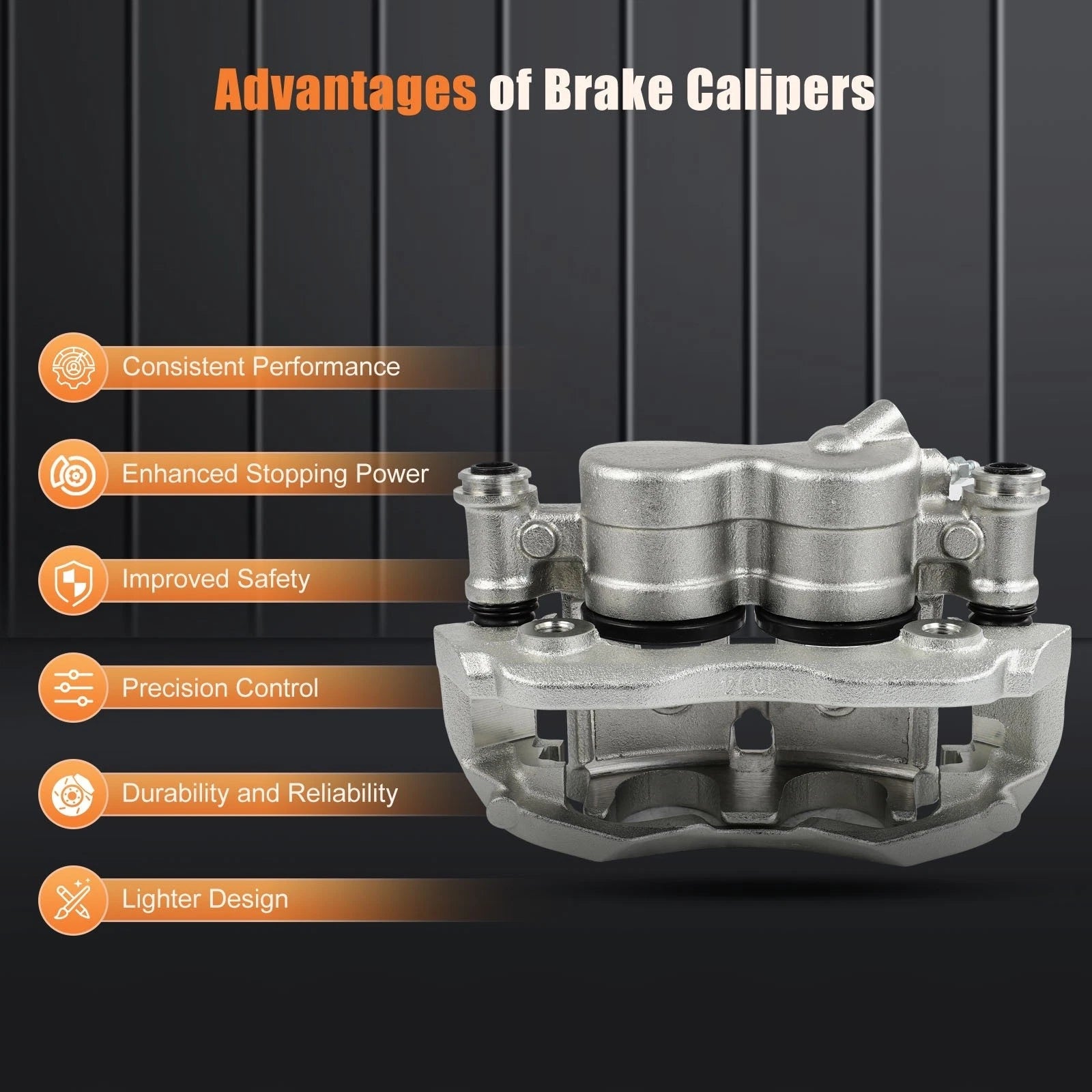 Front Pair Brake Calipers w/ Bracket for Mercedes-Benz Sprinter (2007–2008)