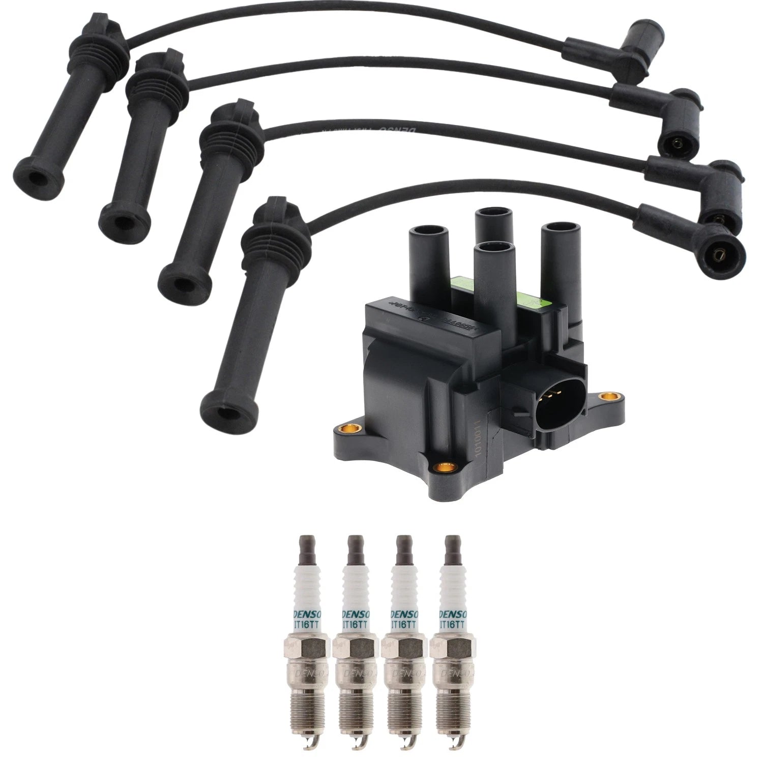 Set of 4 Hitachi Ignition Coils & Denso Iridium TT Spark Plugs for Ranger