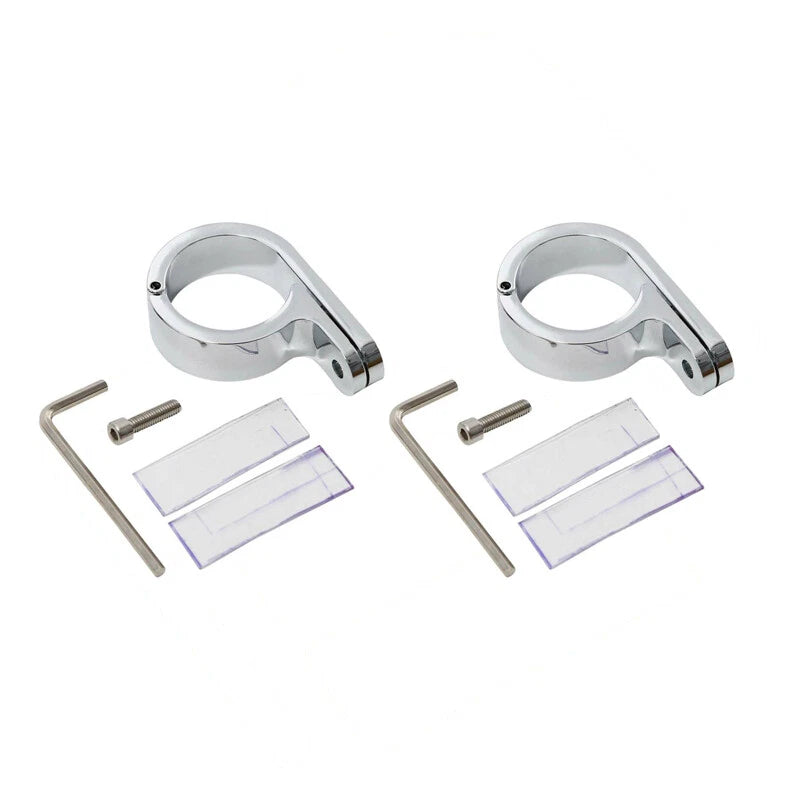 2X 1 1/4" Chrome Handlebar Mounts Clamp for Harley (Universal)