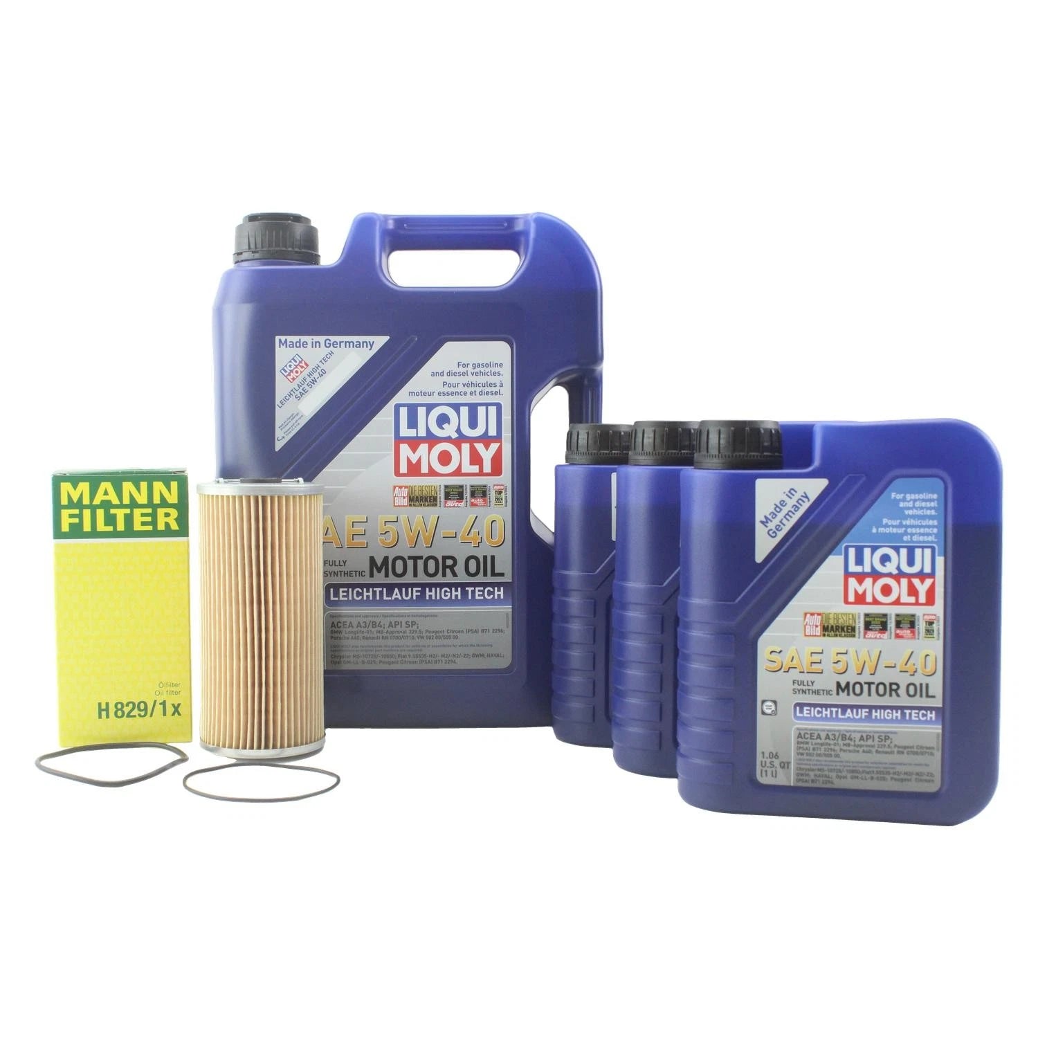 Oil Change Kit for Mercedes M119 (8L Liqui Moly Leichtlauf 5W40)