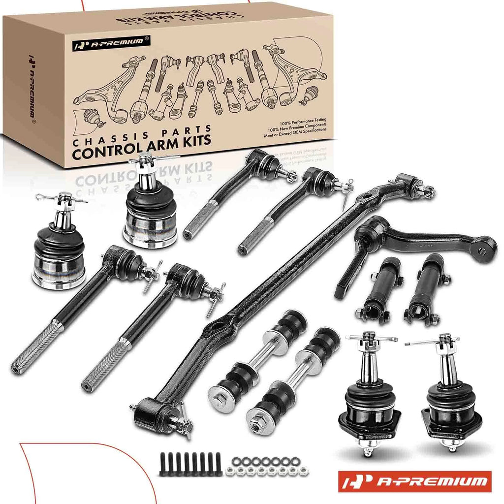 Set of 14 Inner Outer Tie Rods & Sway Bar Idler Arm for Chevy Impala