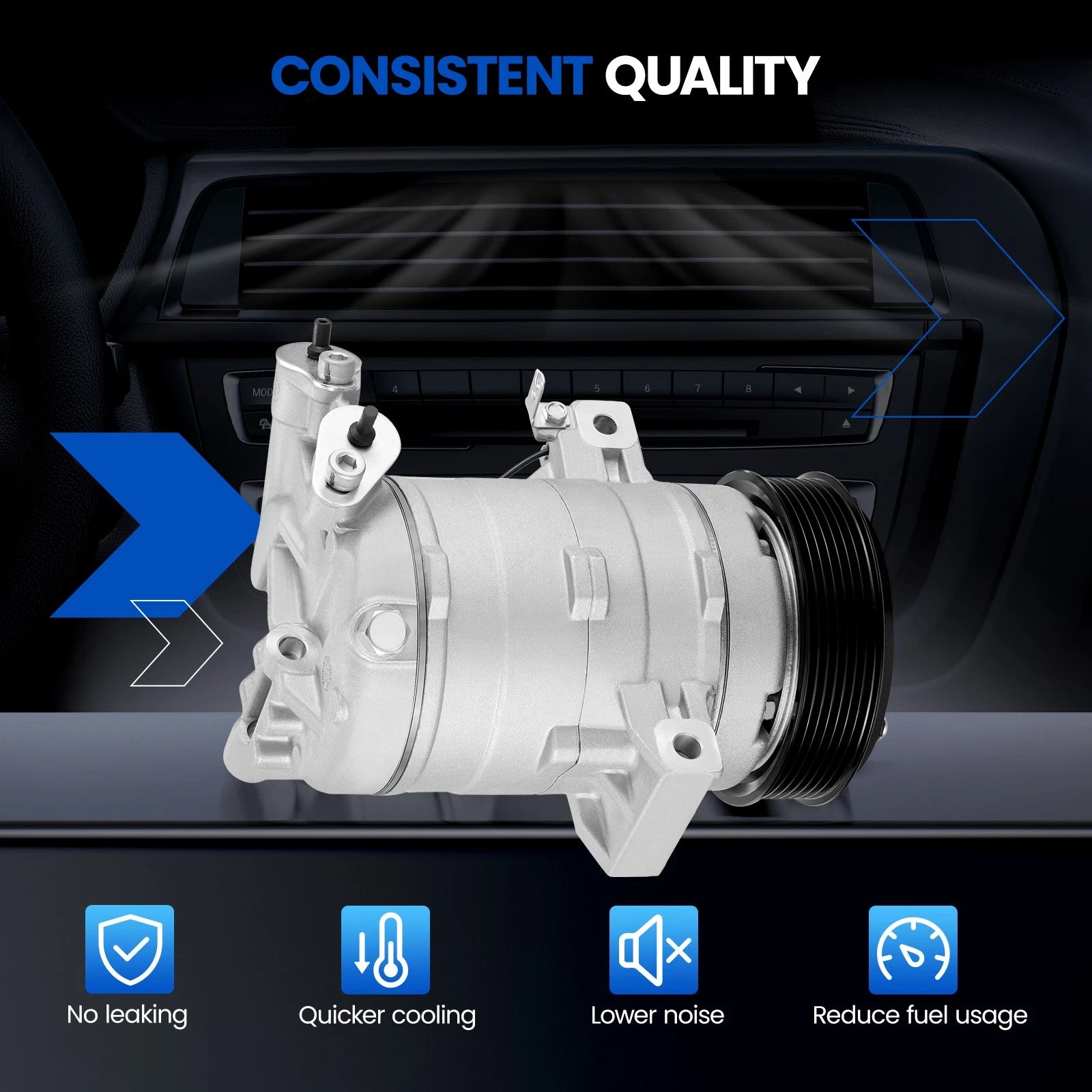 AC Compressor w/ Clutch for Nissan Pathfinder (2005–2012) & NV1500 (2012–2021) 4.0L 58410