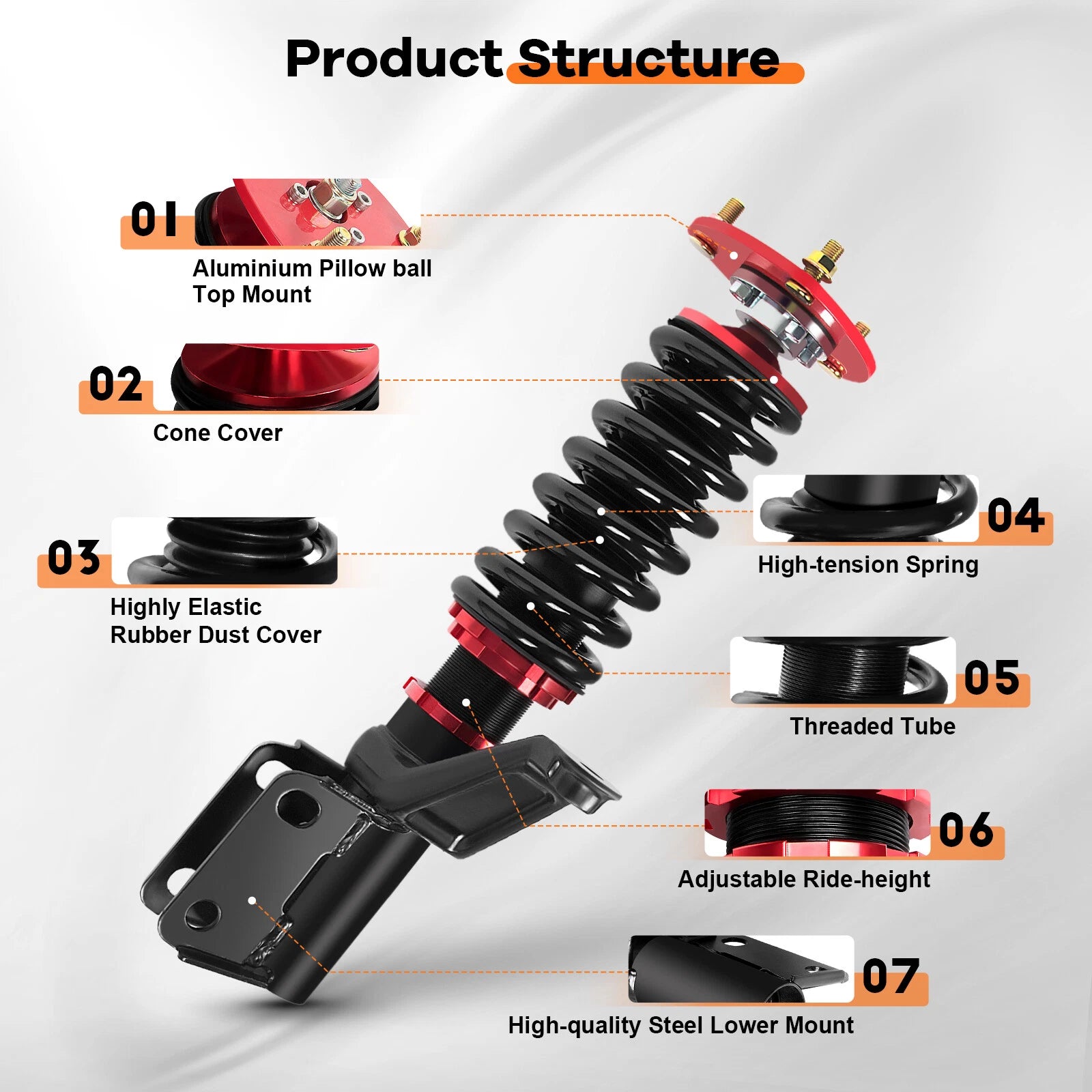Coilovers for Acura RSX (2002–2006) Adjustable Height Suspension Kits