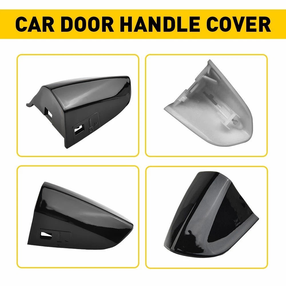 Front Left Door Handle Key Cap Cover Bezel Black for Ford Mustang (2015–2022)