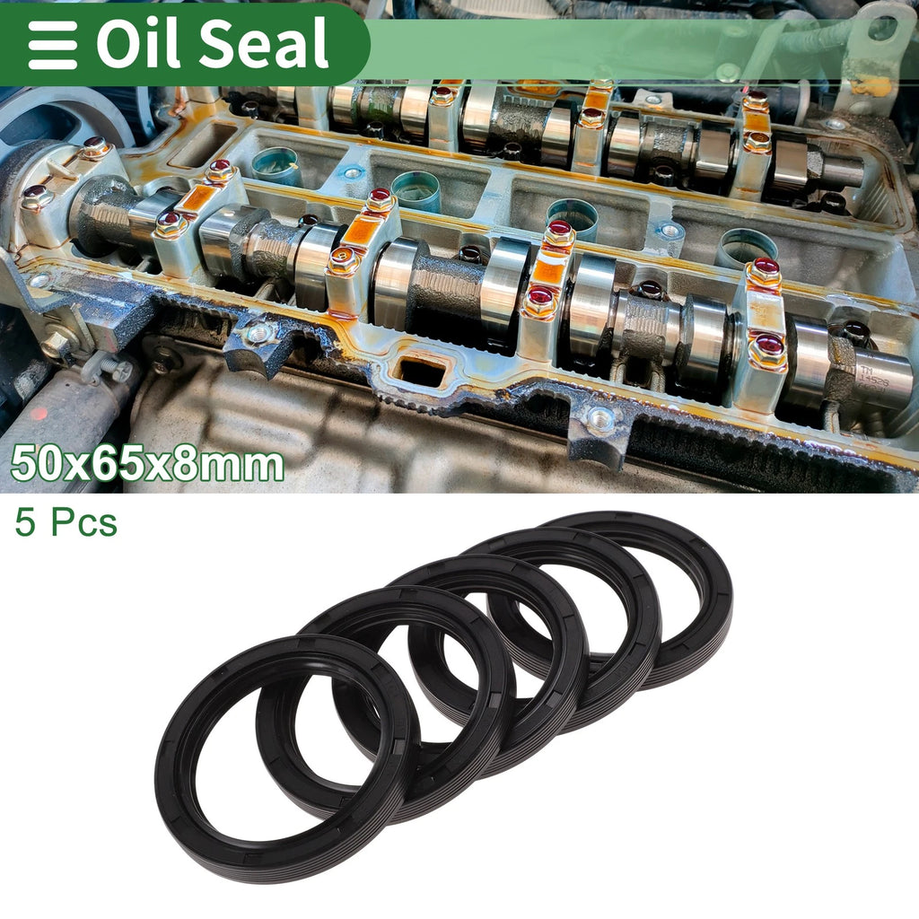 Set of 5 Oil Seals NBR Rubber 50x65x8mm for Automotive Applications