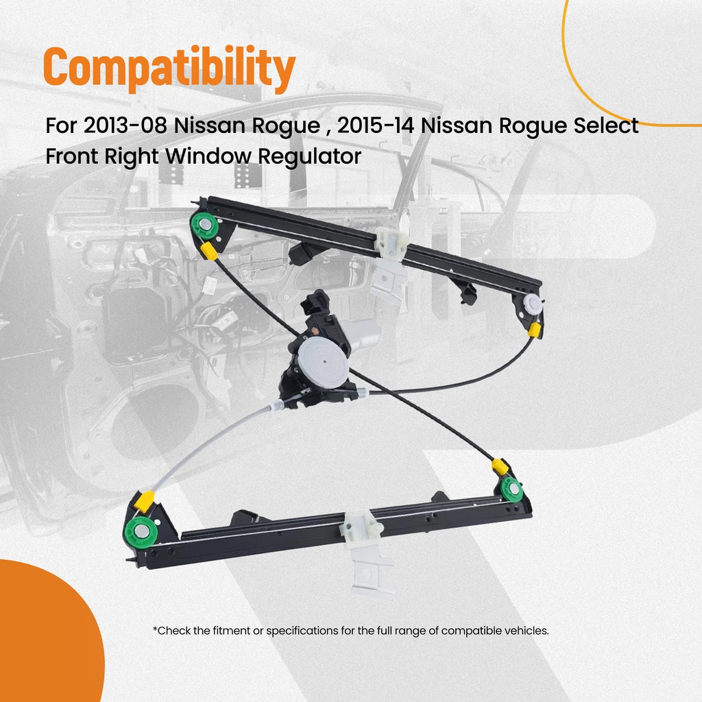 Front Right Window Lifter for Nissan Rogue Select (2014–2015) 80720JM01A