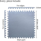 Set of 8 EVA Foam Interlocking Exercise Mats for Gym Floor Fitness Yoga