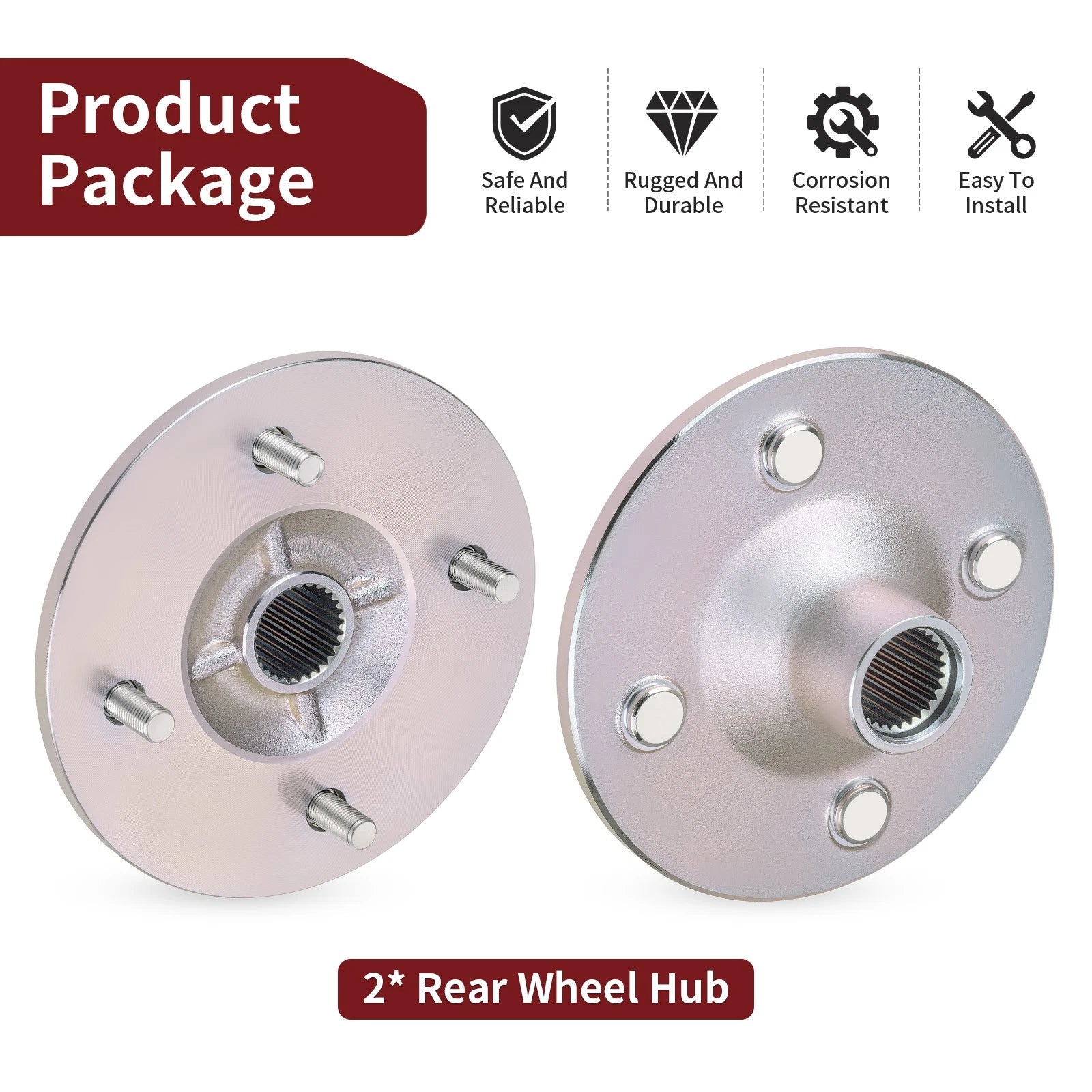 Set of 2 Rear Wheel Hubs for Yamaha Grizzly 350 450 (2007–2014) 1D9-F532E-01-00
