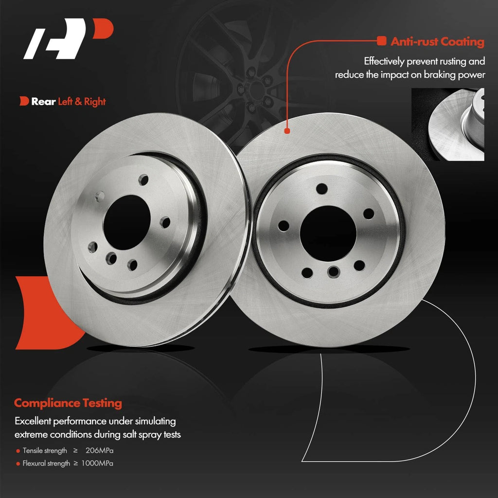 Rear Disc Brake Rotors & Ceramic Pads for BMW 330Ci 2001–2006