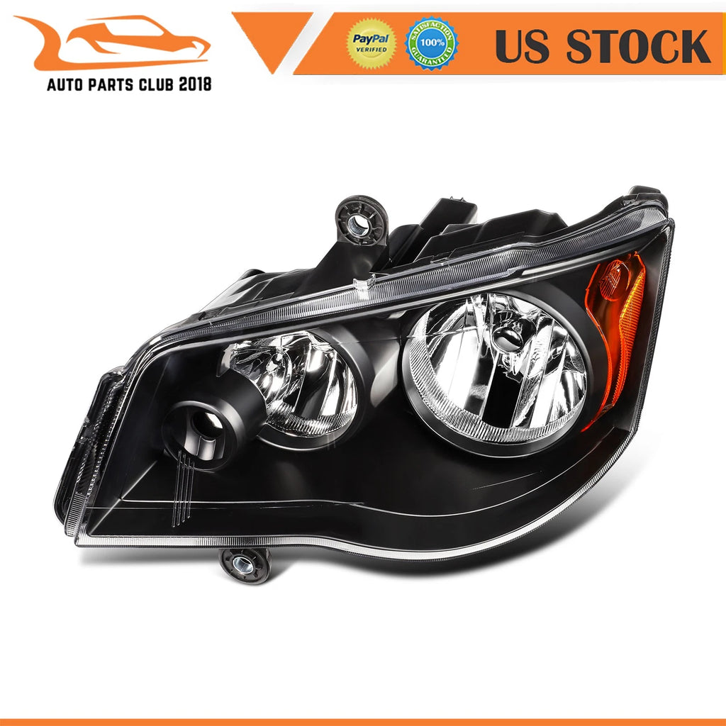 Headlight Assembly for Dodge Grand Caravan (2011-2020) Black Housing
