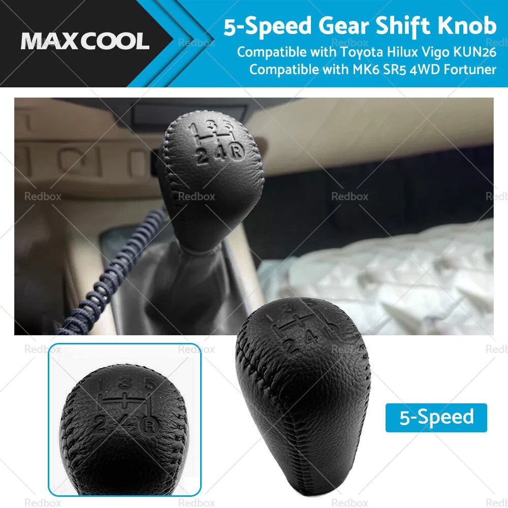 5-Speed Gear Shift Knob for Toyota Hilux Vigo KUN26 MK6 SR5 Fortuner (2005–2015)