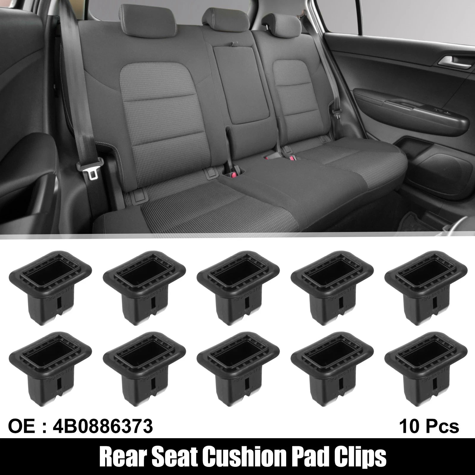 10 Pack Rear Seat Cushion Pad Clips for Audi A4 (2002–2008)