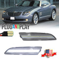 Full White LED Clear Front Side Marker Lights for Chrysler Crossfire (2004–2008)
