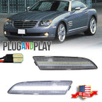 Full White LED Clear Front Side Marker Lights for Chrysler Crossfire (2004–2008)