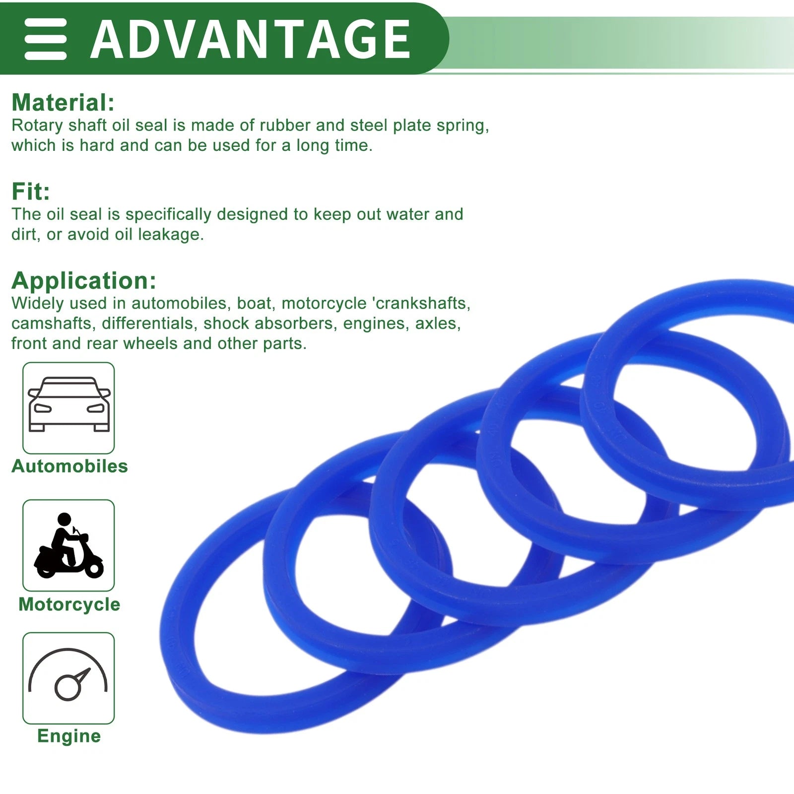 Set of 5 Oil Seal Rotary Shaft Seal 40x48x5mm for Various Models 