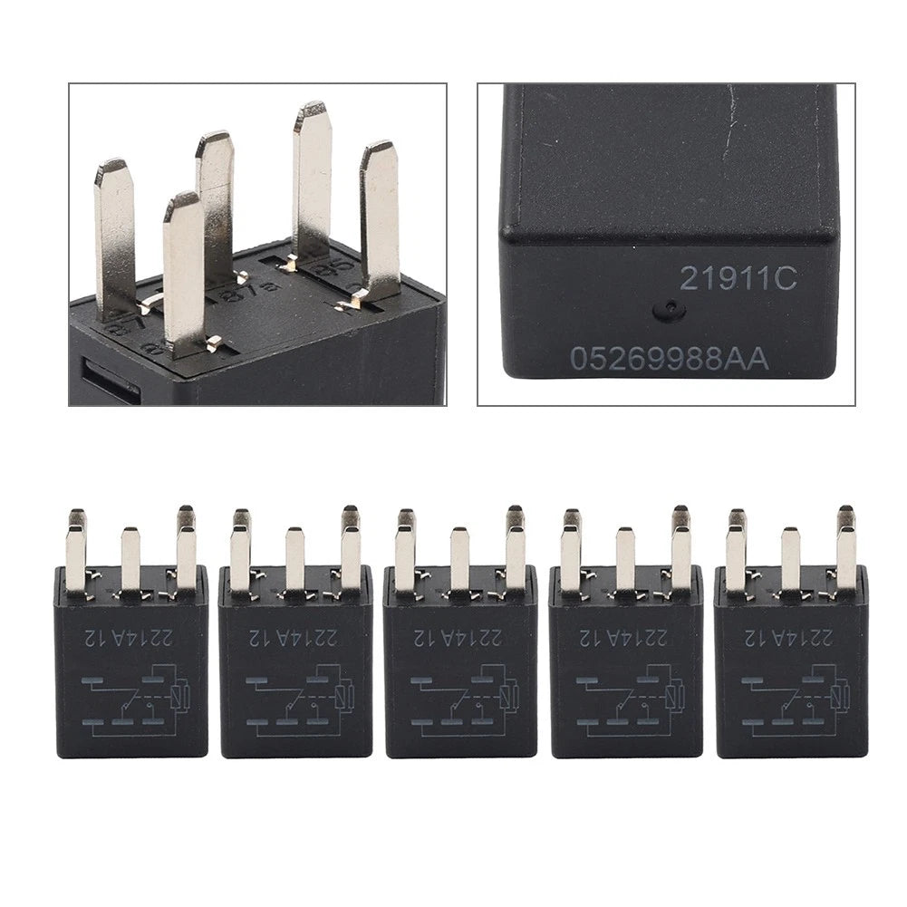 5Pcs Fuel Pump Door Lock Relays for GM Chrysler Jeep (05269988AA, 21911C)