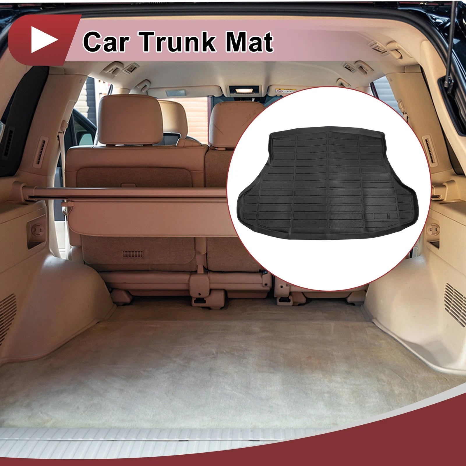 Cargo Liner Rear Trunk Mat for Honda Civic (2012–2015) TPE Black Long Grid
