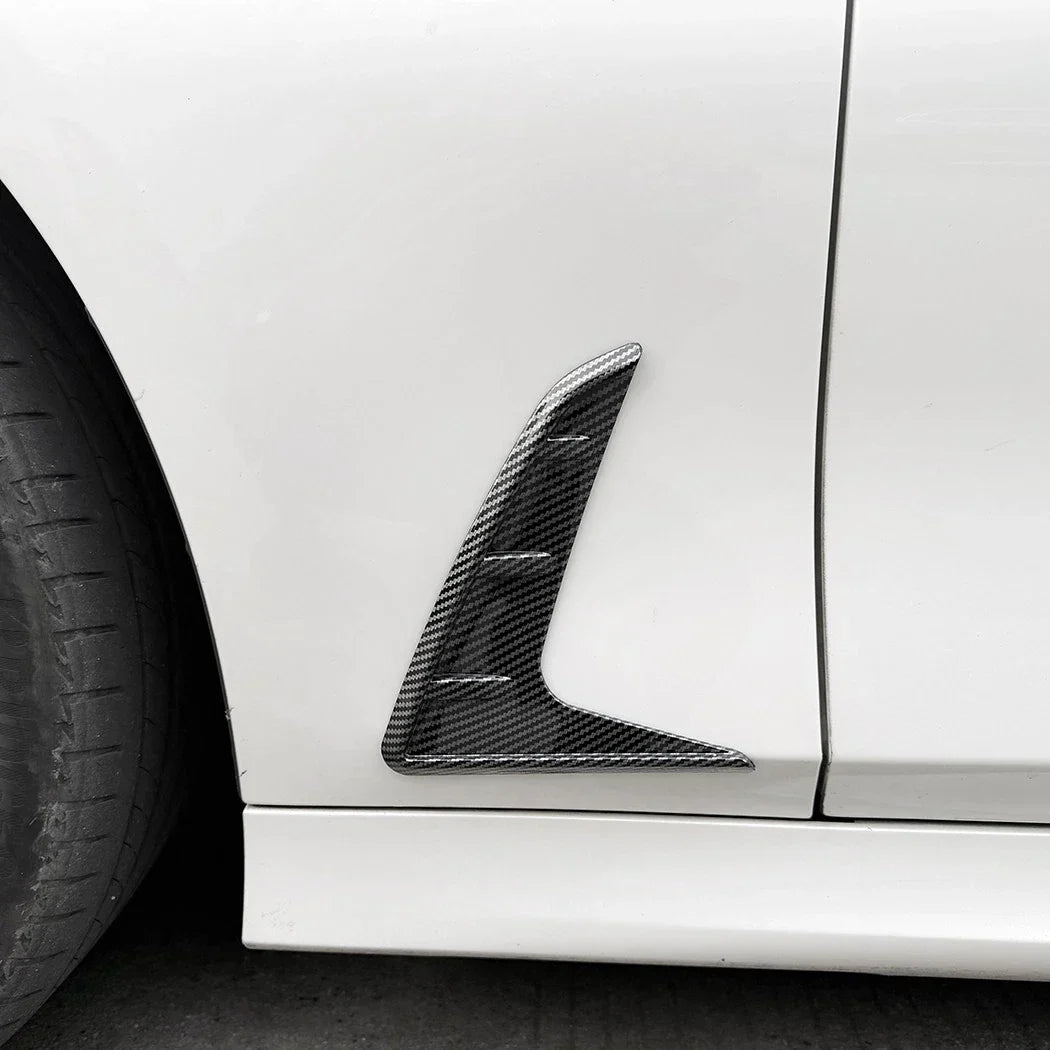 2X Carbon Look Add-On Side Fender Vent Duct Trims for BMW 3-Series G20/G21