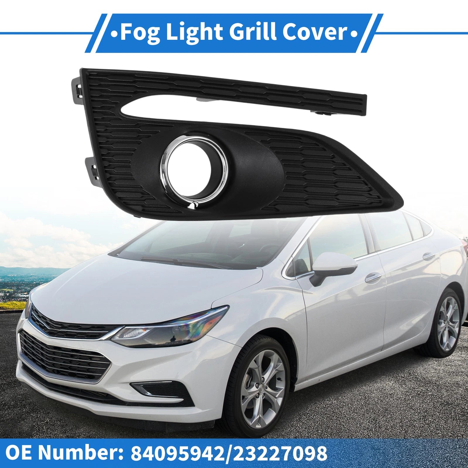 1 Pc Fog Light Grill for Chevrolet Cruze (2017–2018) No. 84095942