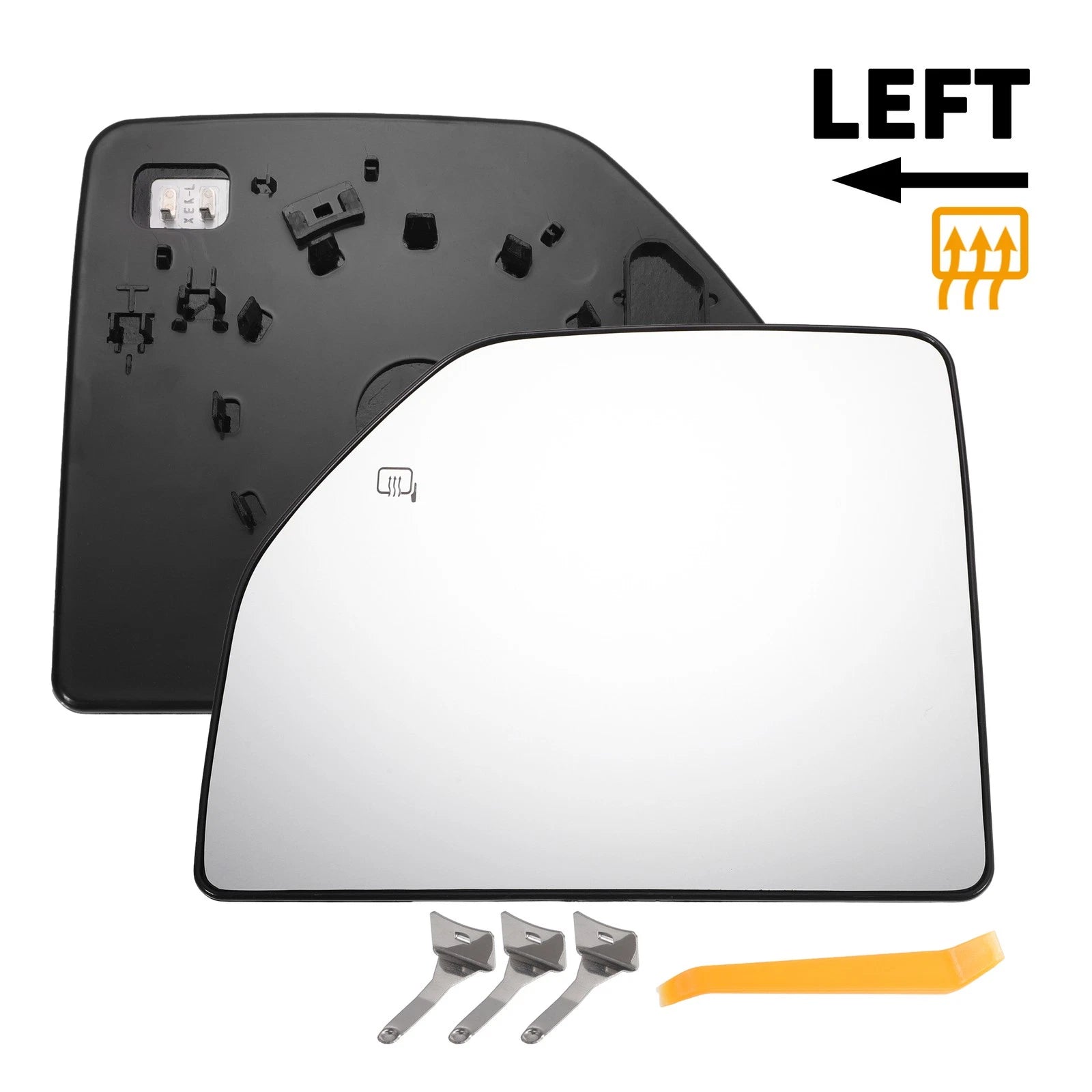 Left Side Heated White Mirror Glass for Ford F150 F250 F350 F450 (2015–2023)