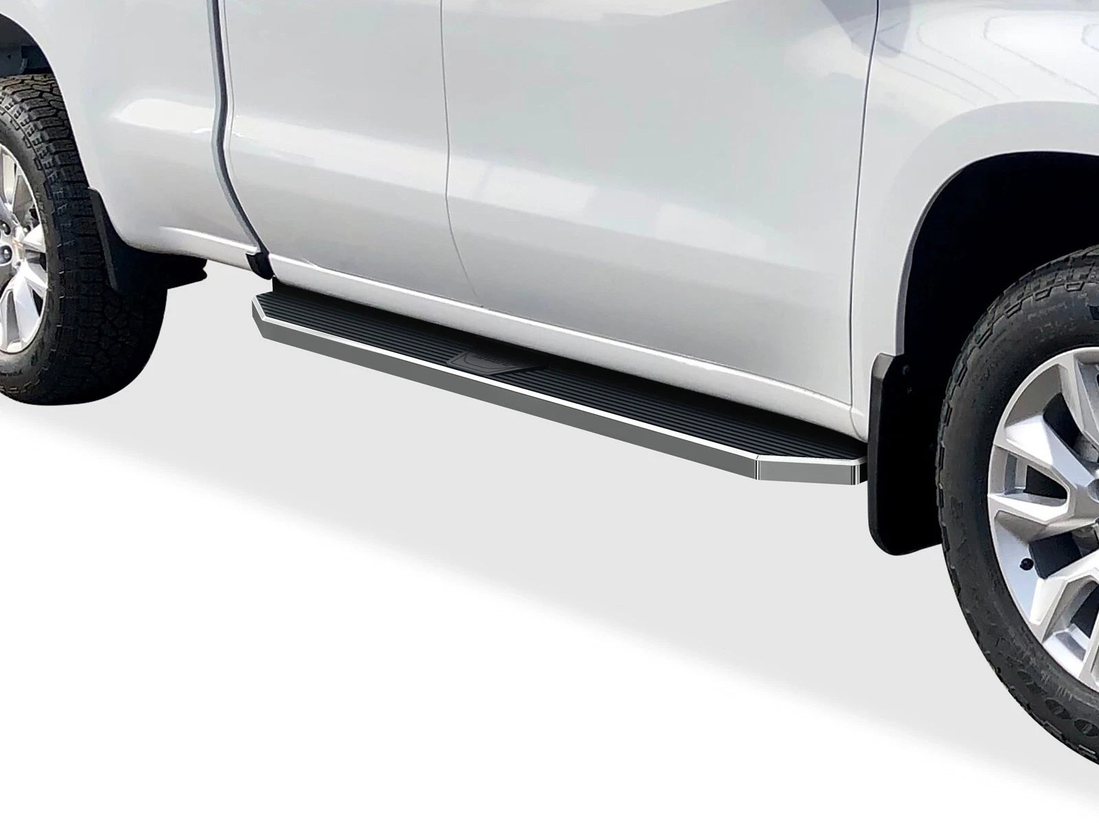 Set of 2 Polished 6" Side Steps for Silverado Sierra Double Cab (2019–2026)