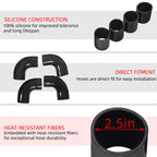 12Pcs 2.5" Intercooler Pipe Kit with T-Bolt Clamps & Silicone Couplers