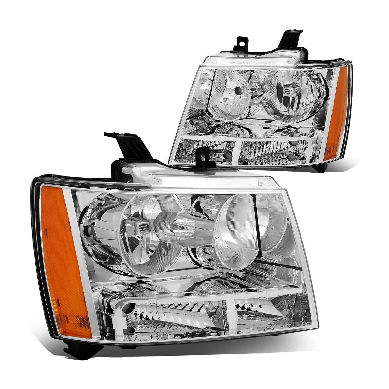 Chrome Housing Amber Corner Headlights for Chevy Tahoe Suburban (2007–2014)
