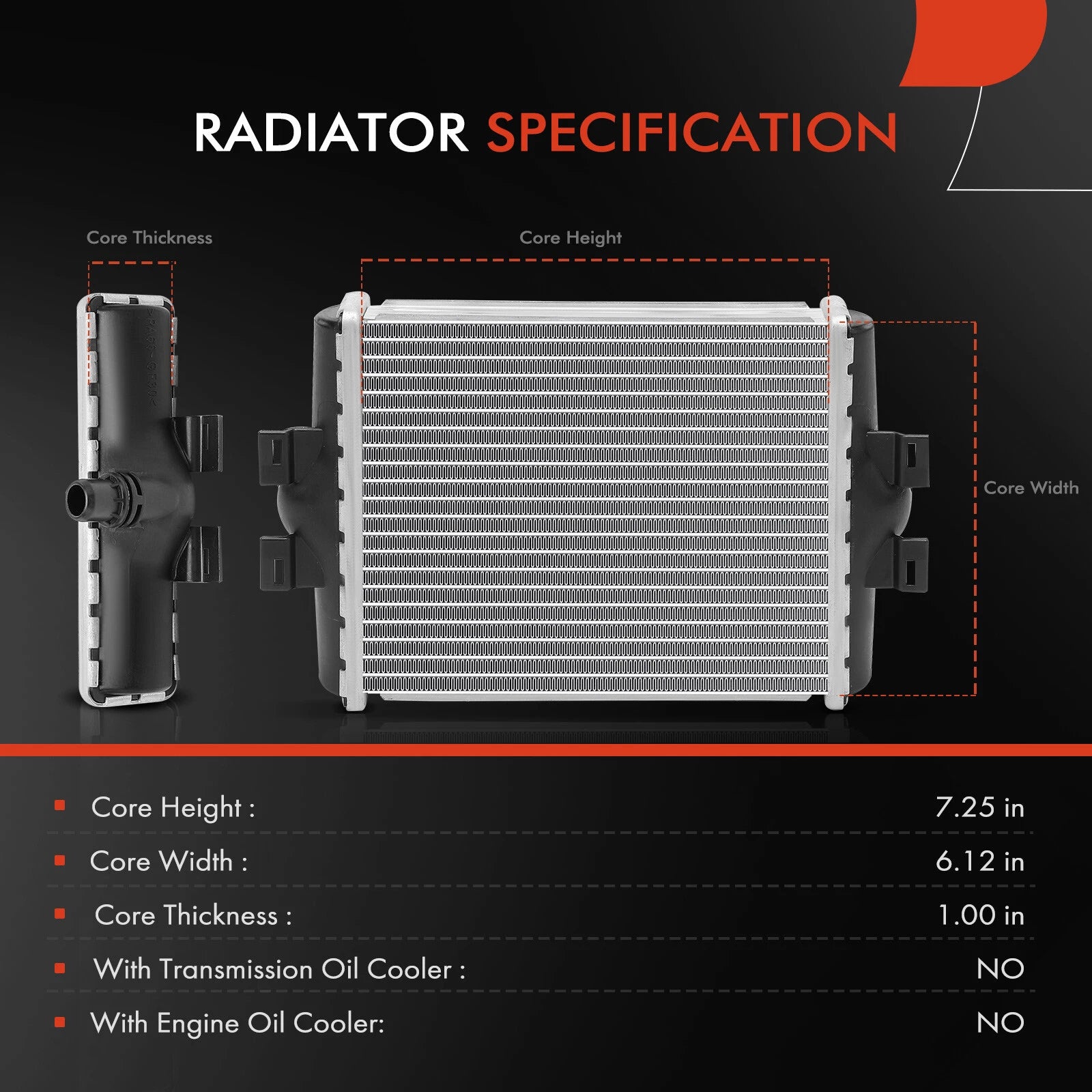 Radiator for BMW F30 328i, F32 428i, F22, F23 228i (2012–2016)
