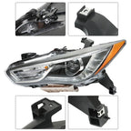 Headlamp for Infiniti QX60 (2016–2018) Driver Side Xenon HID Chrome