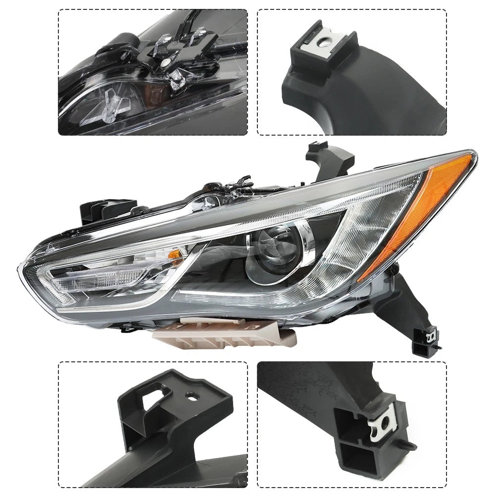 Headlamp for Infiniti QX60 (2016–2018) Driver Side Xenon HID Chrome