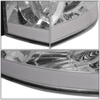 LED DRL Headlight for Dodge Ram Pickup (2006–2009) Chrome Housing Amber