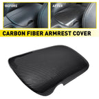 Center Armrest Box Storage Cover Trim for Ford Mustang (2015–2025) Carbon Fiber
