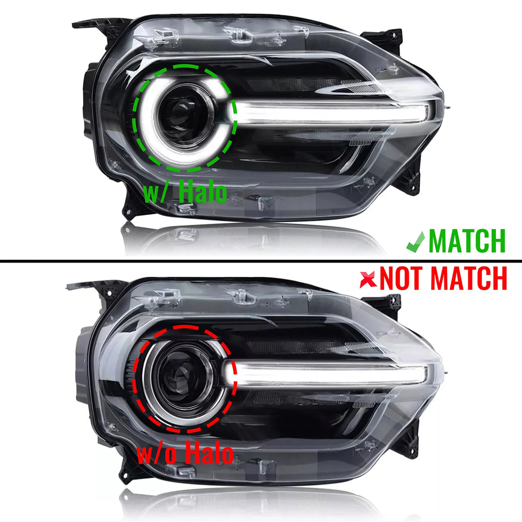 Full LED Headlight for Ford Bronco Sport (2021–2024) RH w/ LED Halo