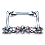 Skull & Flame License Plate Frame for Motorcycle (Chrome)