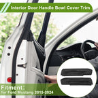 Interior Door Handle Bowl Cover Trim for Ford Mustang (Carbon Fiber, Black)