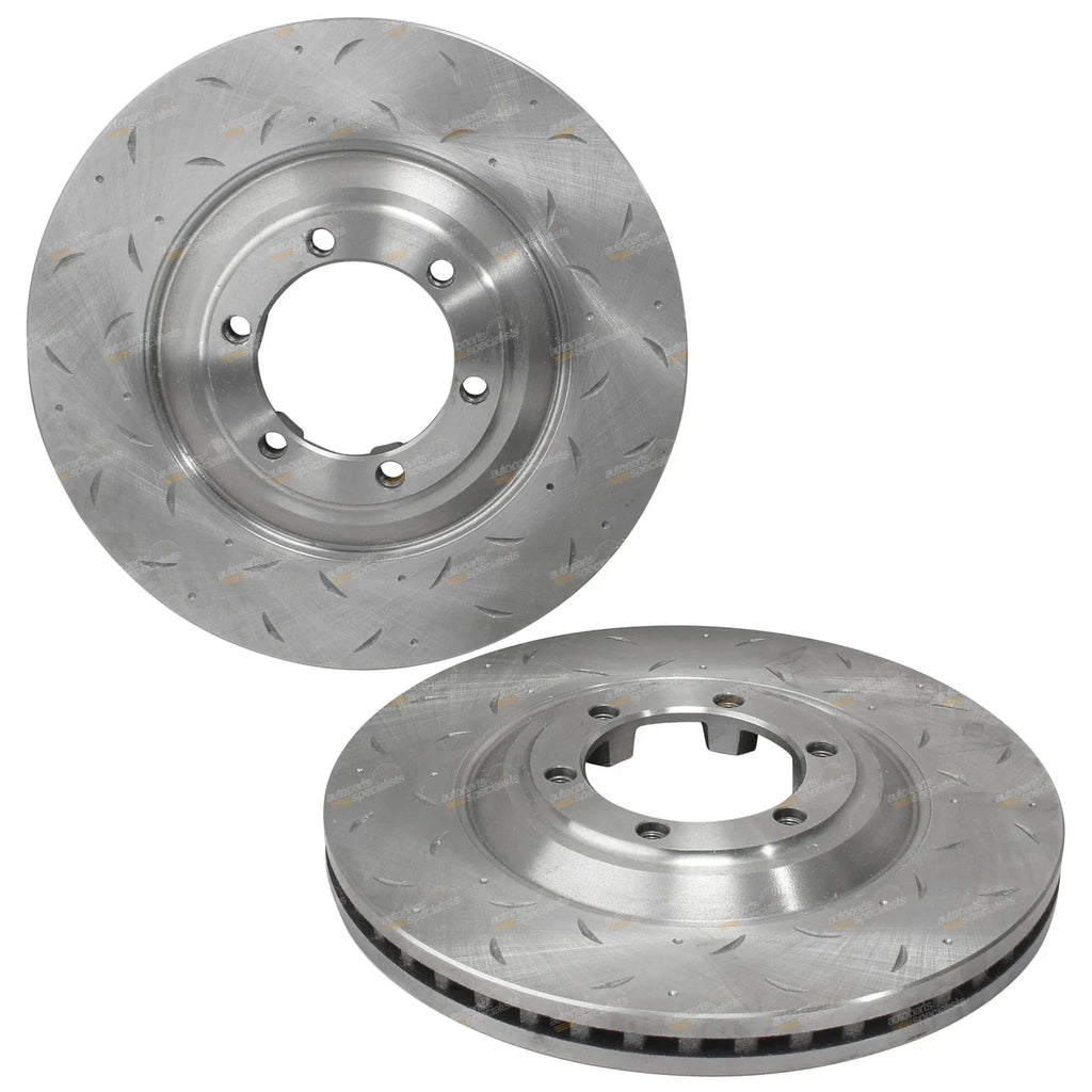 Front 12~16 Dimple Drilled & Slotted Disc Brake Rotors for D-Max