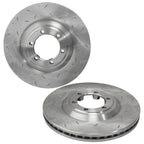 Front 12~16 Dimple Drilled & Slotted Disc Brake Rotors for D-Max