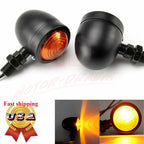 2X Turn Signal Lights for Motorcycle (Mini Bullet, Amber)
