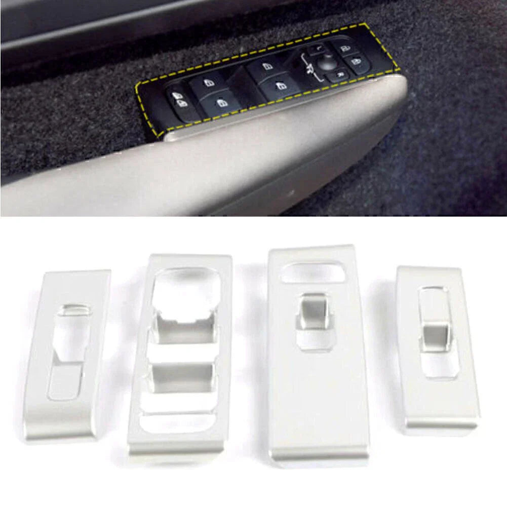 4 x Matte Silver ABS Window Switch Lock Cover Trim for Volvo XC40 (2018-2021)