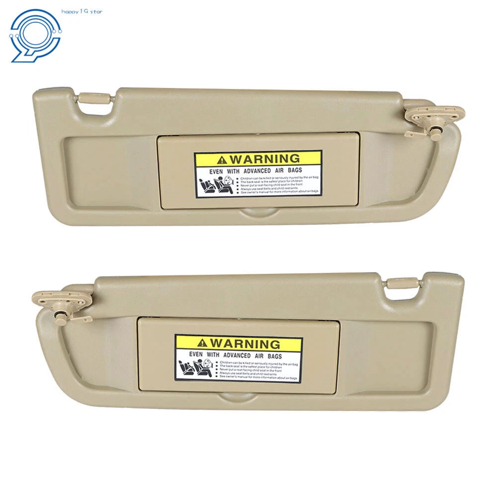 Set of 2 Sun Visors for Honda Civic (2006–2011) Pearl Ivory Tan
