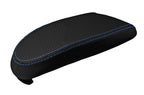 Carbon Fiber Console Lid Armrest Cover for Ford Focus (2000–2007) Blue Stitch