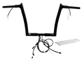1-1/4" Pointed Top Handlebar Kit for Harley Davidson (EZ Install, 12", Black)