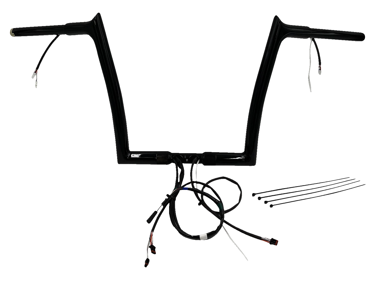 1-1/4" Pointed Top Handlebar Kit for Harley Davidson (EZ Install, 12", Black)