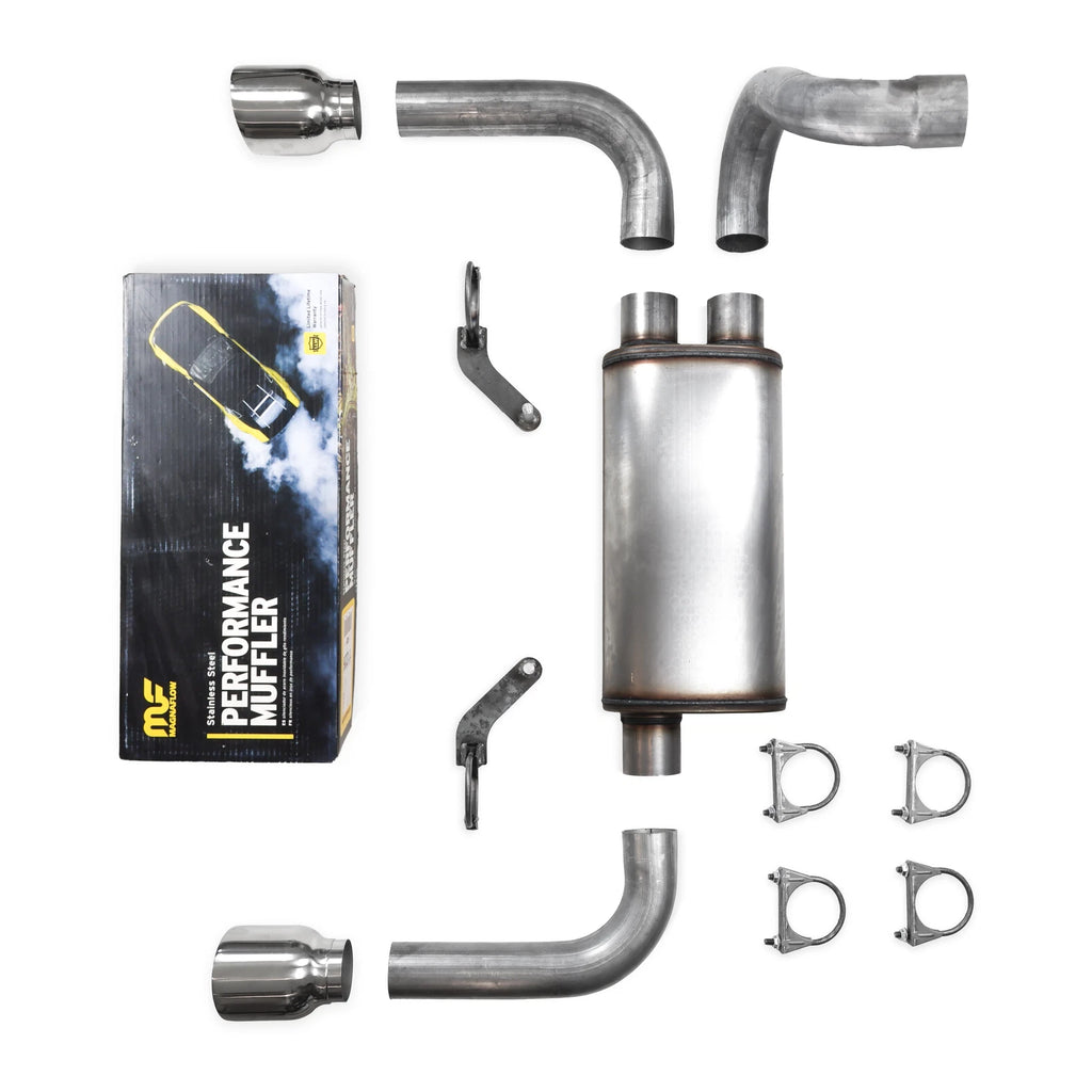Dual Exhaust Kit for Jeep Wrangler (2018–2025) - 2.5" Magnaflow, Double Wall Tips