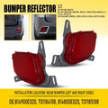 2X LH+RH Side Rear Bumper Reflector Light Case for Toyota Highlander (2014–2019)