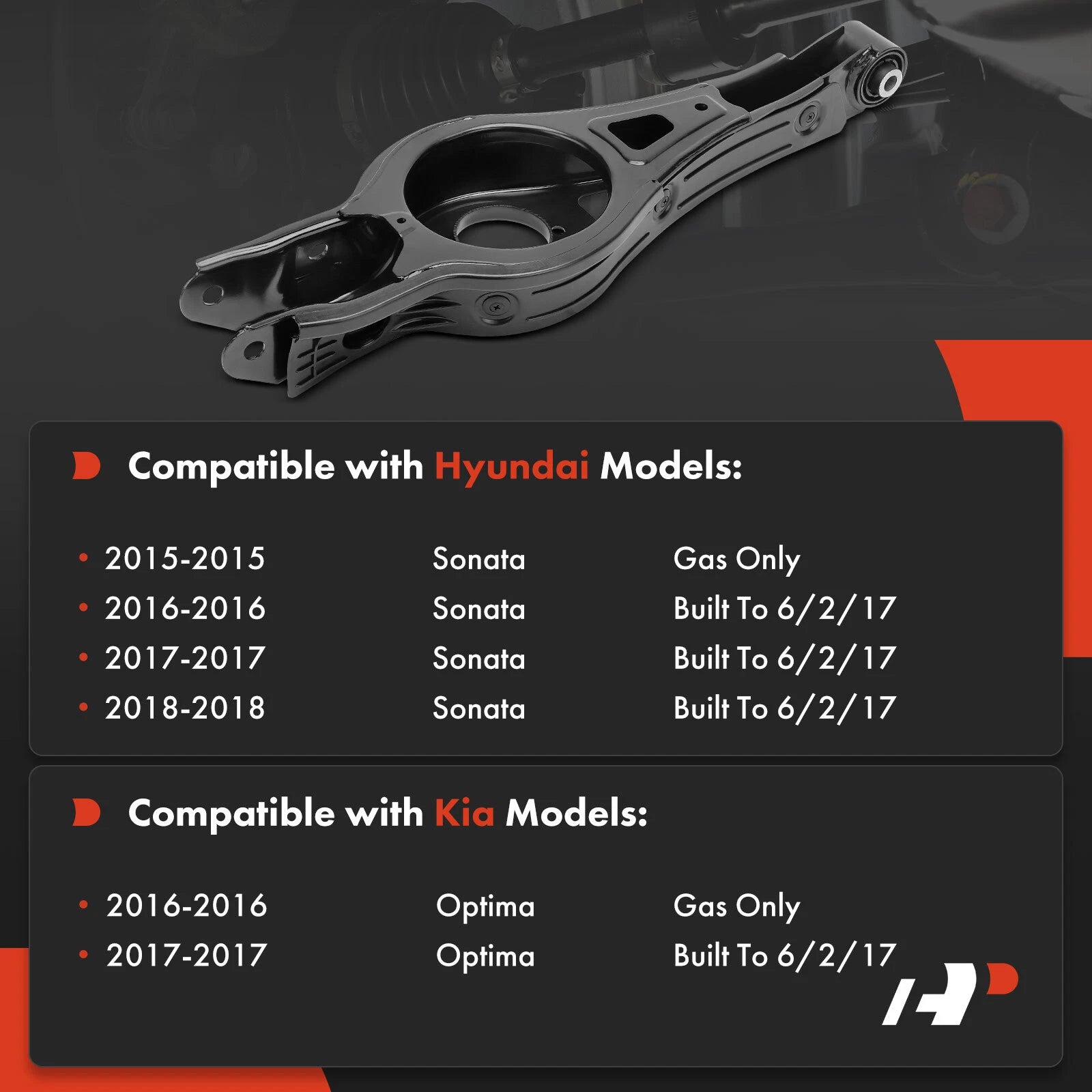 Rear Right Lower Control Arm for Hyundai Sonata (2015–2018) Kia Optima (2016–2017)