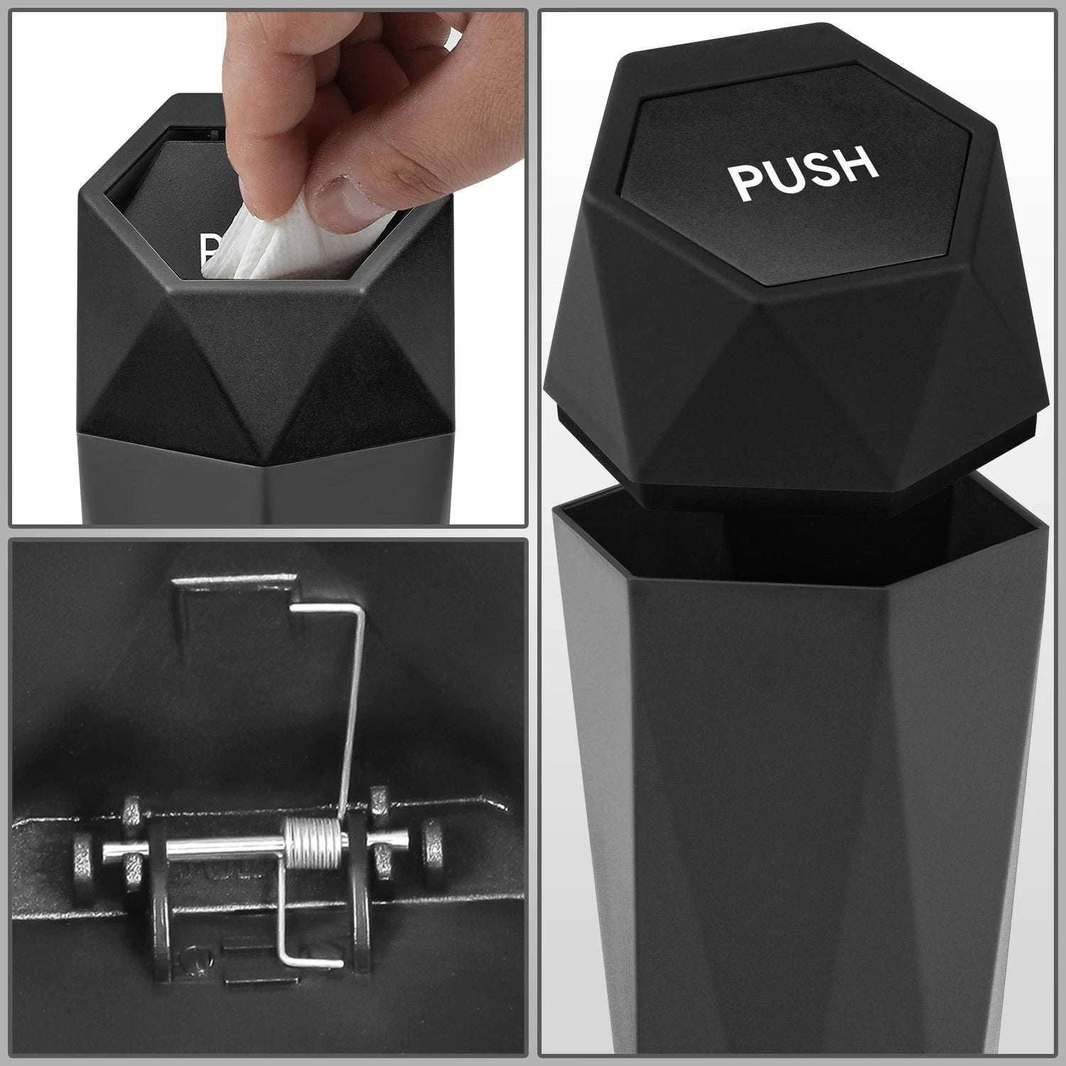 Trash Can Set of 2 for Sky Blue & Matte Black (3.5")