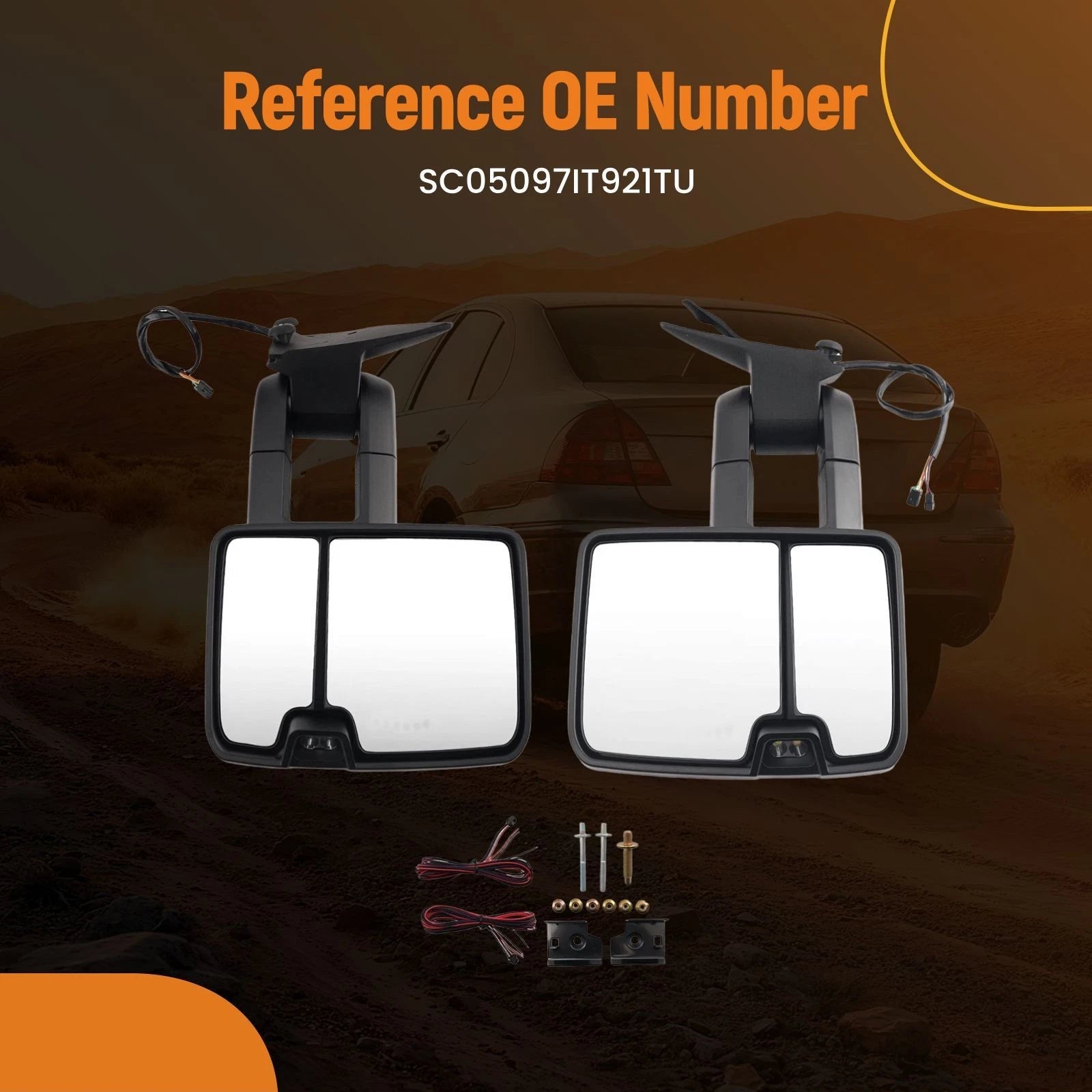 Left Right Mirror Set for GMC C1500/C3500 (1988–2001) SC05097IT921TU Black Power